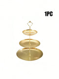 Axyaa Gold Stainless Steel Dessert Tray, Multi-Tier Cake Stand for Tea Party