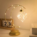 Axyaa Moon Star LED Table Lamp for Bedroom Decoration, Battery/USB Powered