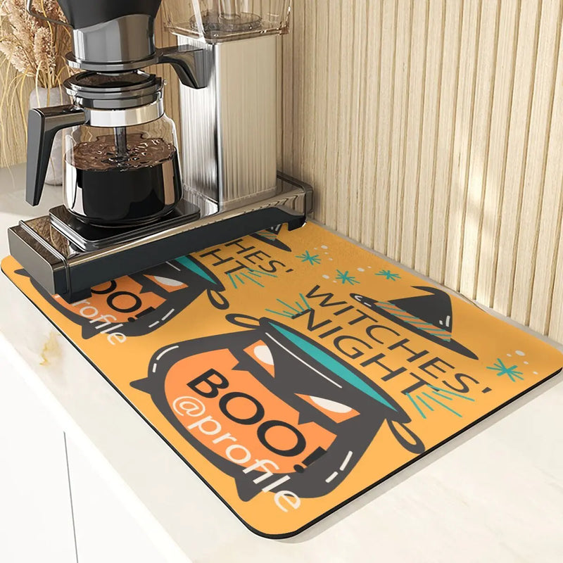 Axyaa Pumpkin Printing Silicone Coasters for Halloween Style Kitchen Décor