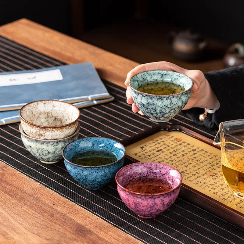 Axya Five-Element Ceramic Tea Set with Kiln Change Tea Cup
