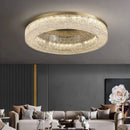 Axyaa Copper Ring Ceiling Light: LED Round Resin Lamp for Luxury Living
