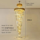 Axyaa Luxury Modern Crystal Chandelier - Black/Gold Loft Lighting Fixture