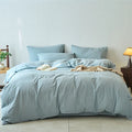 Axyaa 100% Cotton Yarn-Dyed 4-Piece Duvet Set - Ultra-Soft Bedding