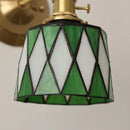 Axyaa Tiffany Glass LED Wall Sconce with Adjustable Wire, Pull Chain Switch - Modern Nordic Style