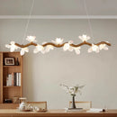Axyaa LED Wood Chandelier: Elegant Ceiling Lamp for Home or Restaurant