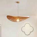 Axyaa Hemp Rope Straw Hat Pendant LED Chandelier - Retro Weaving Art Decor Lighting