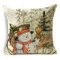 Axyaa Christmas Linen Pillow Cover 45X45CM - Festive Home Decor