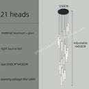 Axyaa Long Strip LED Pendant Lamp for Staircase, Hotel Lobby & Villa Creative Decor