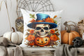 Axyaa Halloween Skull & Pumpkin Pillow Cover for Sofa, Bedroom, Car