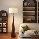 Medieval Fabric Walnut Floor Lamp by Axyaa: Elegant LED Light for Bedroom or Living Room