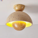 Axyaa Yellow Travertine LED Ceiling Lamp - Modern Natural Stone Ceiling Lights