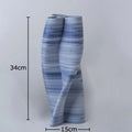 Axyaa Blue Stripes Ceramic Vase: Creative Floral Arrangement Table Decor