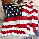 Axyaa American Flag Flannel Blanket for Bed, Couch, Camping, and Gift Giving