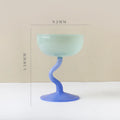 Axyaa Two Tone Glass Goblet Set - Elegant Stemware Champagne Coupes & Ice Cream Cups