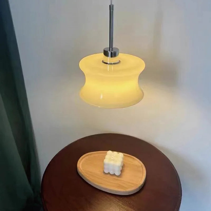 Axyaa Retro Glass Chandelier - Post-modern Bedroom Balcony Lamp