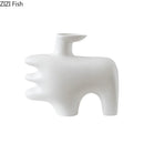 Axyaa Abstract Art Ceramic Vase for Flowers Arrangement and Room Decoration