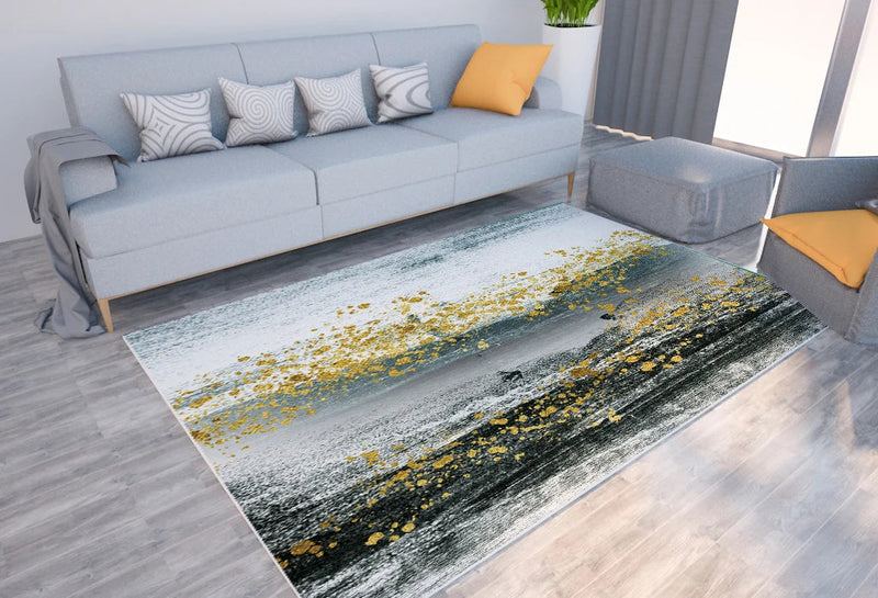 Axyaa Marble Texture Printed Carpet for Home Living Room and Bedroom Decoration