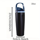 Axyaa Double Wall Vacuum Insulated Water Bottle with Straw - 30oz