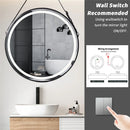 Axyaa 600mm Round LED Bathroom Mirror Anti-fog Wall Hanging Illuminated Lighted Black/Gold Frame