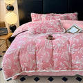 Axyaa High-End Jacquard Milk Fleece Winter 4-Piece Bed Set