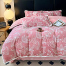Axyaa High-End Jacquard Milk Fleece Winter 4-Piece Bed Set