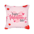 Axyaa Happy Valentine's Day Pink Pillowcase - Cute Square Cushion Cover