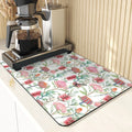 Axyaa Leaf Print Coasters & Drying Mat Set for Kitchen Essentials
