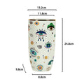 Axyaa Mysterious Eye Pattern Ceramic Vase for Flower Arrangement and Room Decor