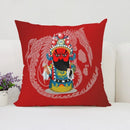 Axyaa Beijing Opera Face Changing Pillow Case 45x45cm for Sofa & Car Decoration