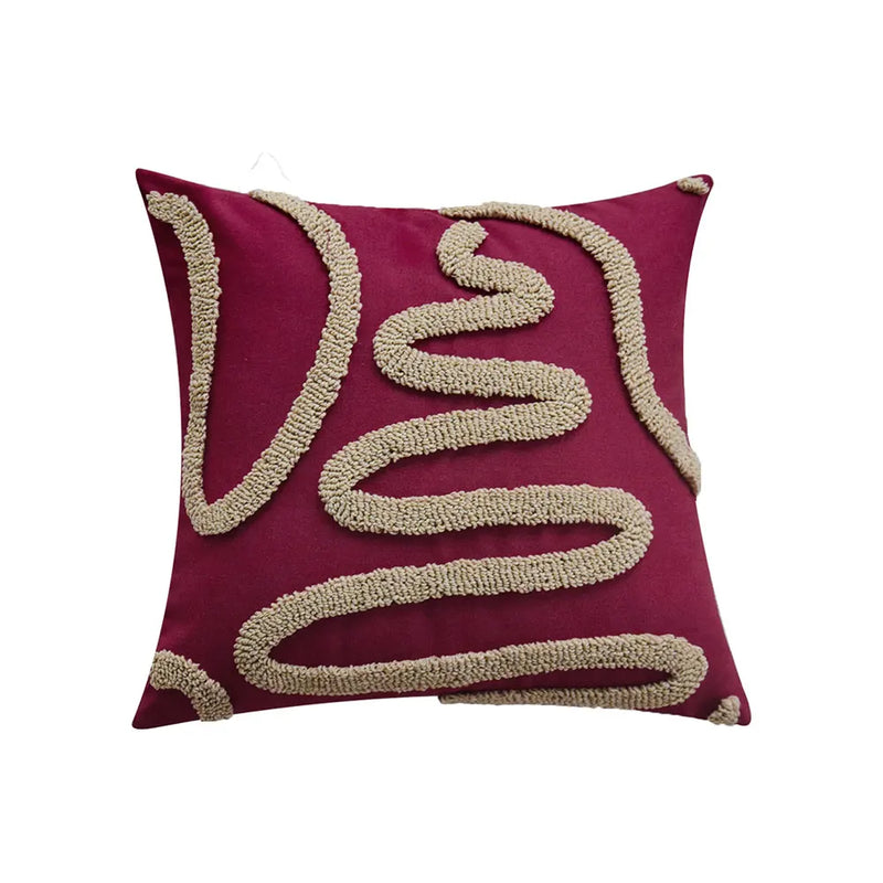 Christmas Boho Green Red 45x45 Tufted Pillow Cover, Farmhouse Sofa Decor, Axyaa Brand