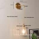 Axyaa Clear Glass LED Wall Lights with Pull Chain Switch