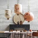 Axyaa Hand-painted Bamboo Leaf Lantern Pendent Lamp for Hotel Restaurant Decor