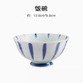 Axyaa Hand-Painted Ceramic Rice Bowl, Underglaze Color Tableware, Small Bowl