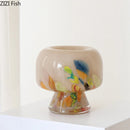 Axyaa Mushroom Glass Vase: Creative Floral Table Decor & Room Aesthetic