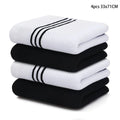Axyaa Cotton Kitchen Towel Set - Absorbent Waffle Weave Stripe Dishcloths