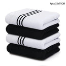 Axyaa Cotton Kitchen Towel Set - Absorbent Waffle Weave Stripe Dishcloths