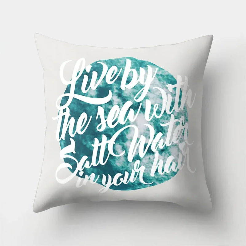 Axyaa Sea Waves Cushion Cover 45x45cm for Home, Office & Car Décor