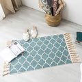 Axyaa Cotton Linen Tassel Rug Carpets for Home Decor - Boho Ethnic Anti-slip Floor Mat