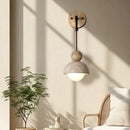 Axyaa Nordic LED Wall Lamp Travertine Wood Glass Stair Light