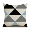 Axyaa Blue Deltoid Geometry Pillow Cover 45*45cm for Living Room, Bedroom, Sofa, Car