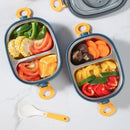 Axyaa 3-Layer Stainless Steel Lunch Box - Leakproof & Microwavable Food Container