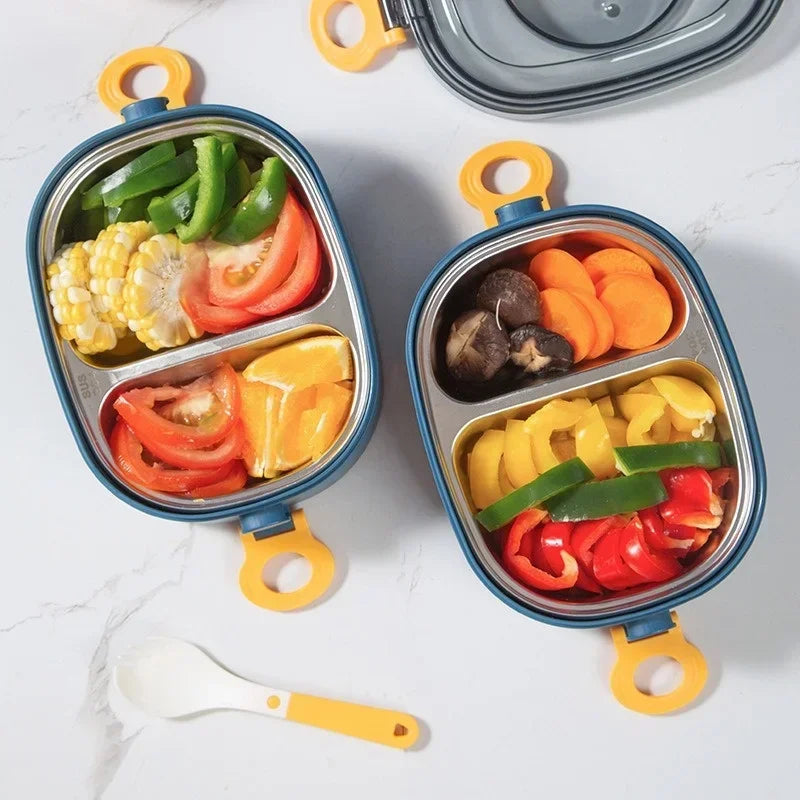 Axyaa 3-Layer Stainless Steel Lunch Box - Leakproof & Microwavable Food Container