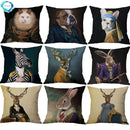 Axyaa Nordic Animal Cartoon Print Cushion Cover - Sofa & Bedroom Decoration Pillowcase