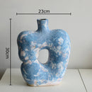 Axyaa Apple Ceramic Vase Retro Plant Pot Table Decor Aesthetic Floral Room Decoration