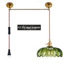 Axyaa Adjustable Glass Pendant Light with E27 Base for Living Room Bedroom Kitchen