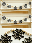 Axyaa Halloween Spiderweb Wood Bead Garland Wall Hanging for Home & Party Decor