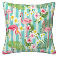 Axyaa Flamingo & Tropical Floral Pillow Cover Pattern for Sofa, Bedroom, Car