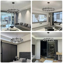 Axyaa Modern Glass Chandeliers Black/Gold Pendant Lights for Luxury Decor