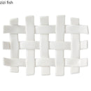 Axya Hand-Woven Ceramic Soap Dish Drain Rack Bathroom Organizer Tray Stand Shelf