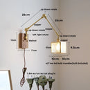 Axyaa Cube Glass LED Wall Lights - Walnut Wood Finish